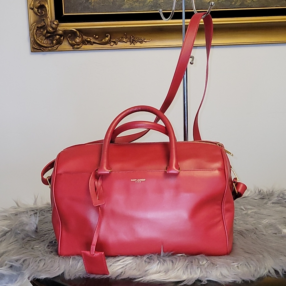 YSL Bo S Laur Crossbody Bag Red Leather